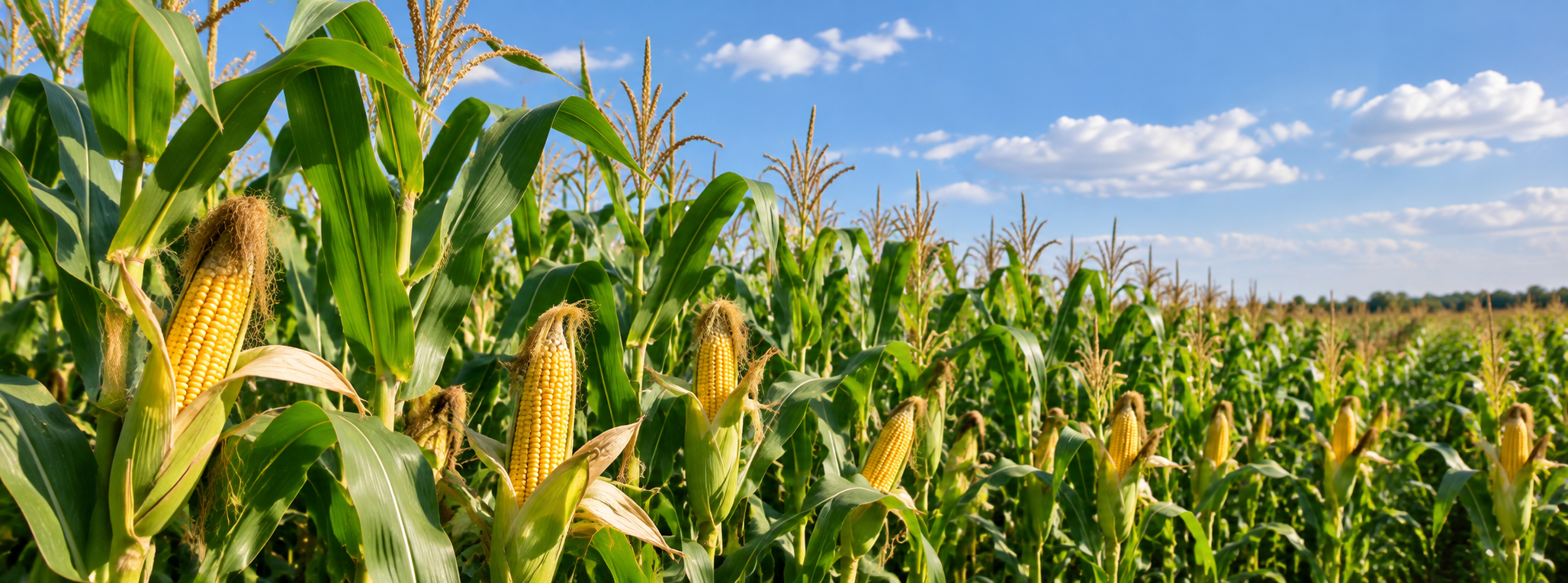 Cornfield with visible corn